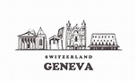 Esbozo De Ginebra Ginebra, Suiza, Ilustración Vectorial Hecha a Mano ...