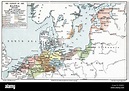 Map of the extent of the Hanseatic League in about 1400 Stock Photo - Alamy