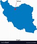 Detailed map of Iran and capital city Tehran Vector Image