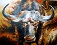 1080P free download | African Buffalo, painting, buffalo, art, africa ...