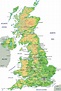 Mapa físico de relieve de Gran Bretaña - OrangeSmile.com