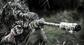 UK Army sniper with 1Rifles Battalion takes aim during an excercise at ...