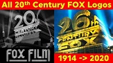 20th Century FOX ALL Intros (1914-2020) Fox Film to 20th Century ...