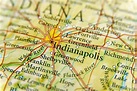 Ciudad De Indianapolis En Un Mapa De Camino Imagen de archivo - Imagen ...