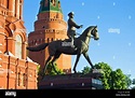 Statue von Marschall Schukow mit Geschichte und Kreml, Moskau, Russland ...