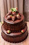 Two-Tier Round Chocolate Wedding Cake