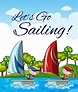 Premium Vector | Let's go sailing card template