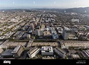 Aerial view of downtown Glendale with Los Angeles California in ...