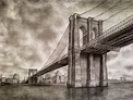 Brooklyn Bridge - pencil drawing - Dreams of an Architect
