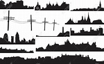 Silhouette Village Vector at Vectorified.com | Collection of Silhouette ...