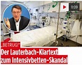 „Betrug!“ Der Lauterbach-Klartext zum Intensivbetten-Skandal