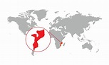 foco do mapa de moçambique. mapa do mundo isolado. isolado no fundo ...