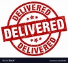 Delivered round red grunge stamp Royalty Free Vector Image