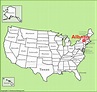 Albany location on the U.S. Map