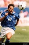 Italian soccer star Roberto Baggio in action during the 1994 World Cup ...