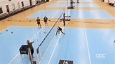 Digging under the net drill - The Art of Coaching Volleyball