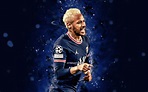 Download wallpapers 4k, Neymar, 2022, PSG, blue neon lights, soccer ...