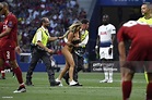 Women streaker Kinsey Wolanski during the 2019 UEFA Champions League ...