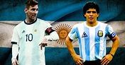Messi y Maradona, emblemas del fútbol argentino y su saludo a la ...