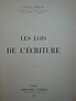 Les Lois de l'écriture - PELLAT Solange - Graphologie - Beau livre 1927 ...