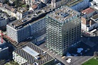 Basel aus der Vogelperspektive: Hochhaus Biozentrum der Universität ...