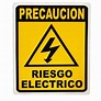 Letrero riesgo eléctrico precaución calidad y diseño