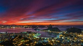 Rio De Janeiro Niterói City Park Sunset Eclipse Red Sky Orange Sun Dark ...