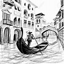 Gondola in Venice vector sketch | Landscape drawings, Perspective art ...