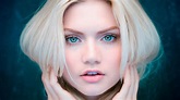 Blue eyes girl hd wallpaper free download | 🍓Blue-eyed girl in a blue ...