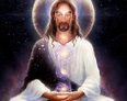 Kosmische Christus Gemälde von Jesus mit Galaxien und
