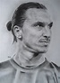 Zlatan Ibrahimovic getekend op A3 formaat met houtskool en grafiet door ...