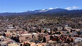Santa Fe, New Mexico Skyline by Overhead Aerial Drone Stock Video ...