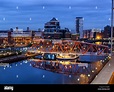 Salford Quays skyline in the Greater Manchester, England Stock Photo ...