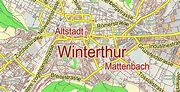 Winterthur Switzerland PDF Vector Map City Plan Low Detailed (for small ...