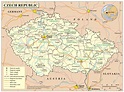 Large detailed political map of Czech Republic with all cities, roads ...