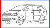 How to draw Toyota Innova step by step for beginners - YouTube