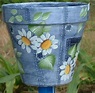 Maceta con margaritas Flower Pot Art, Clay Flower Pots, Flower Pot ...