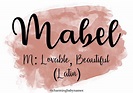 Mabel | @charmingbabynames (With images) | Unique girl names, Names ...