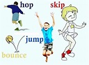 Hop, Skip, Jump, Bounce. | Vocabulário em inglês, Ensino de inglês ...