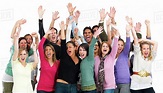 Group of people cheering - Stock Photo - Dissolve