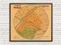 Old map of Neuilly Sur Seine 1930 Vintage Map Wall Map Print - VINTAGE ...