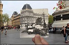 Fotografías actuales de París combinadas con escenas de la Segunda ...