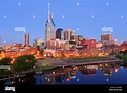 Skyline von Cumberland River und Nashville, Tennessee, Vereinigte ...