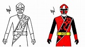 HOW TO DRAW RED RANGER FROM POWER RANGERS NINJA STEEL - YouTube