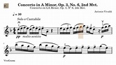 🎼 Concierto LA Menor, 2do Movimiento, Vivaldi - Partitura Violín ...