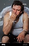 Mr. Angel with white wings. Crazy character portrait Stock Photo - Alamy