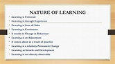 Nature of learning