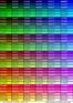 Complete HTML True Color Chart; Table of color codes for html documents