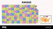 Kansas Map. District map of Kansas in 2020. District map of Kansas in ...