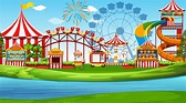 An amusement park scene 669172 Vector Art at Vecteezy